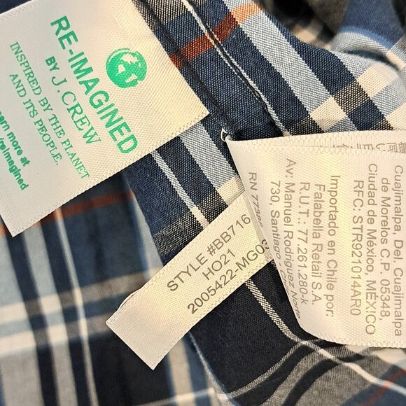 J. crew Men's Medium Slim Fit Flex Washed Long Sleeve Plaid Shirt Style #BB716 - Picture 8 of 14